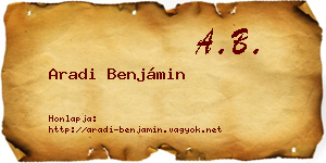 Aradi Benjámin névjegykártya