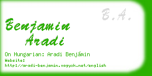 benjamin aradi business card
